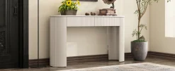 Walker Edison | Fluted Design Modern Console Entryway Table with Storage