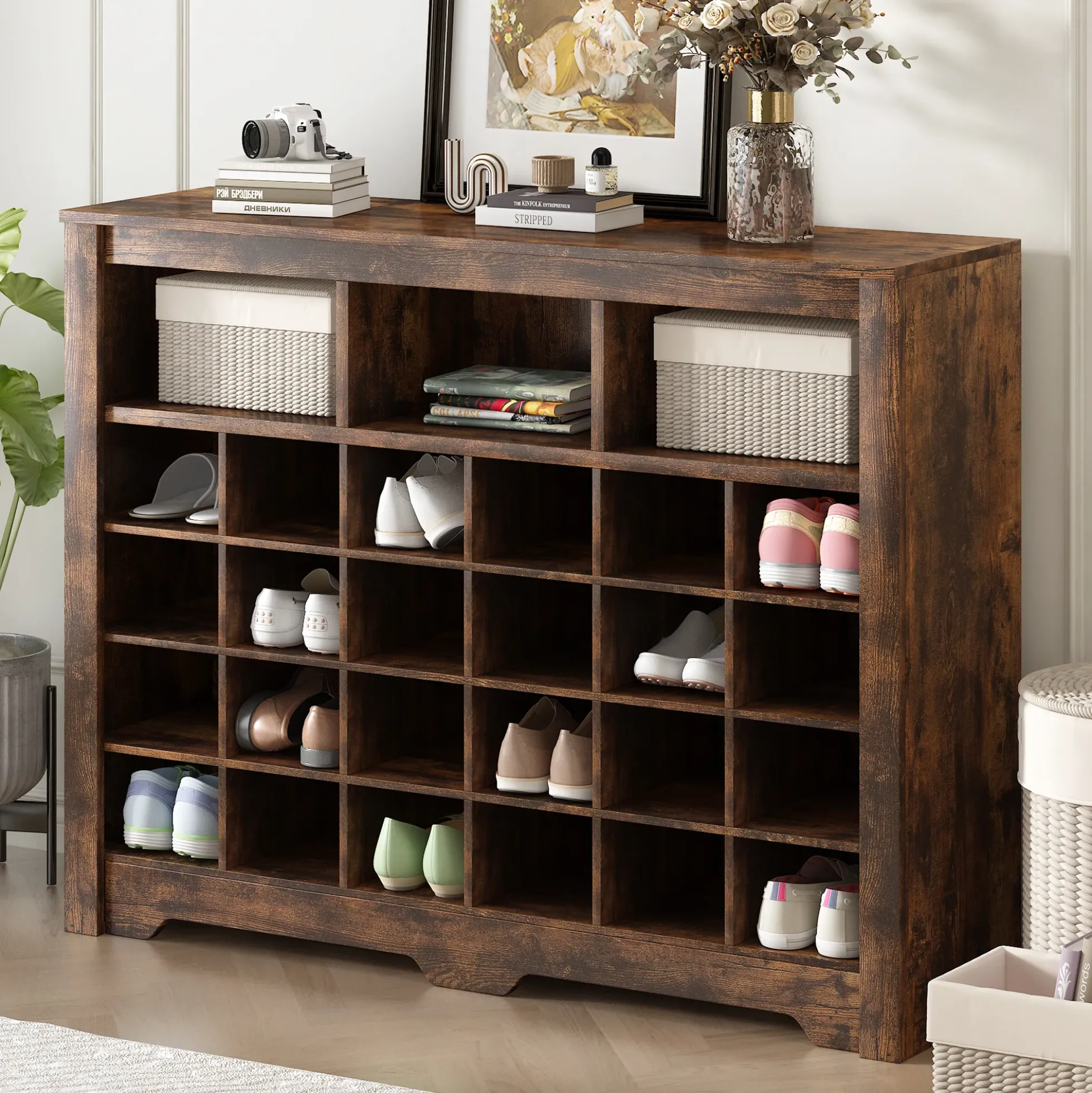 Walker Edison | Functional Shoe Cabinet for Stylish Organization