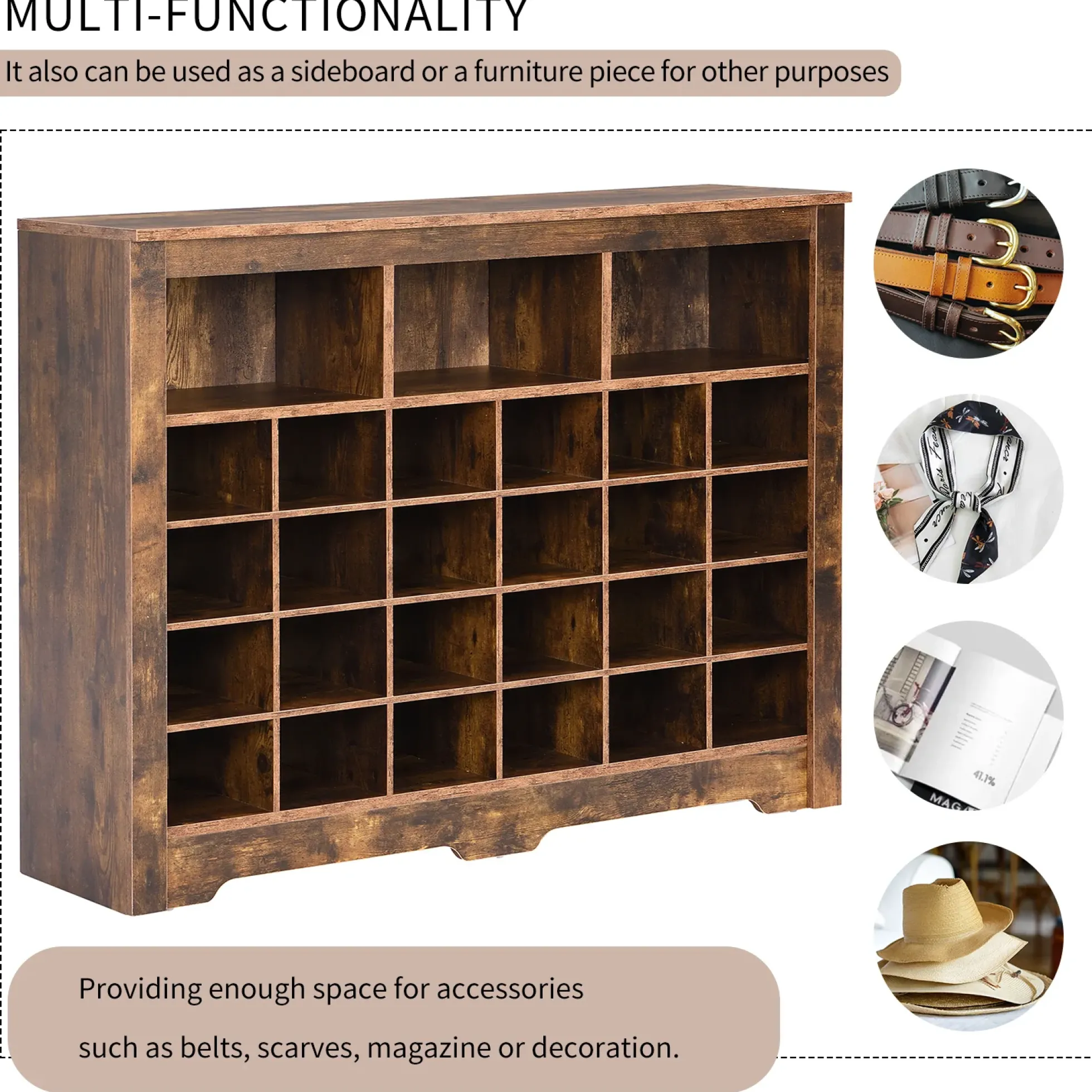 Walker Edison | Functional Shoe Cabinet for Stylish Organization