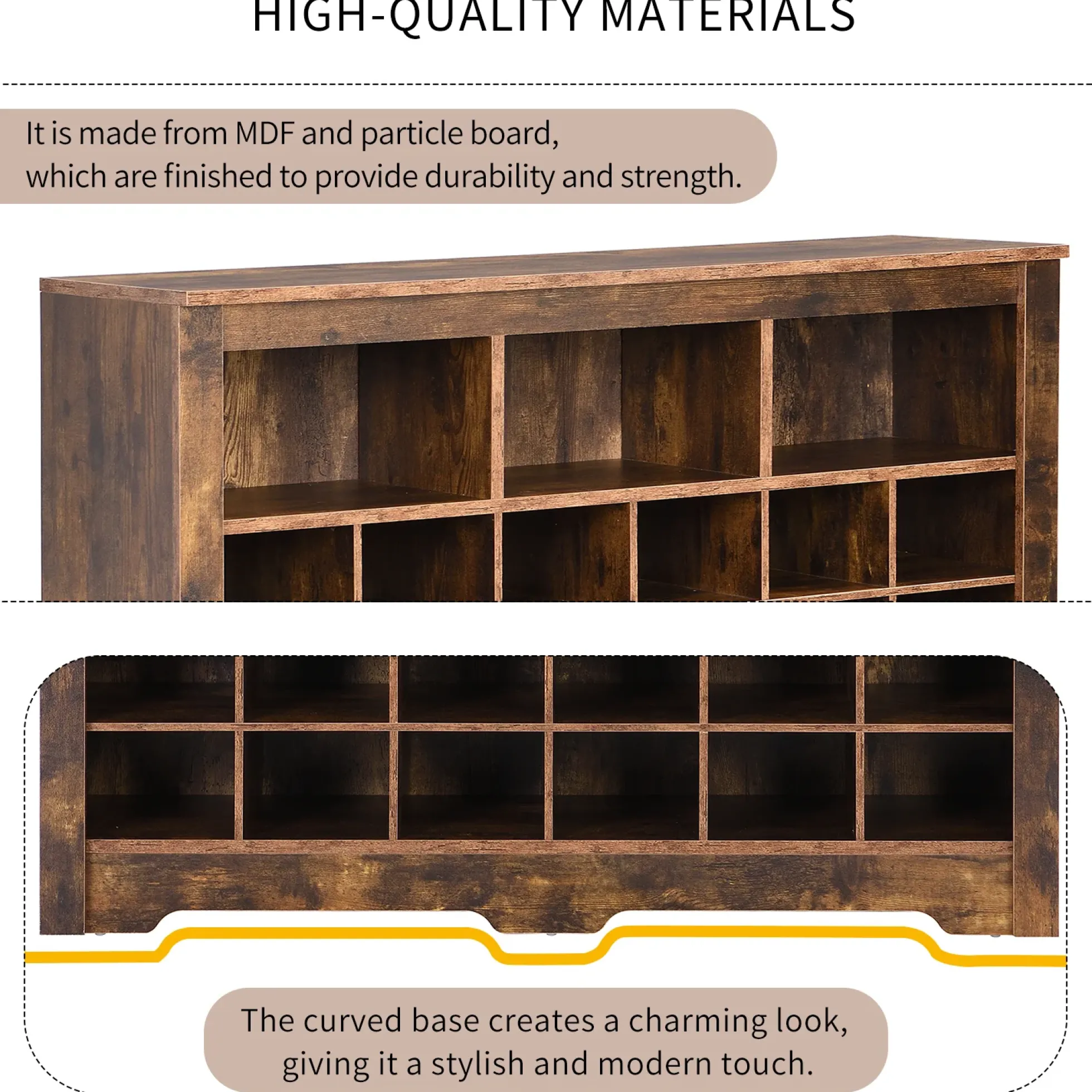 Walker Edison | Functional Shoe Cabinet for Stylish Organization