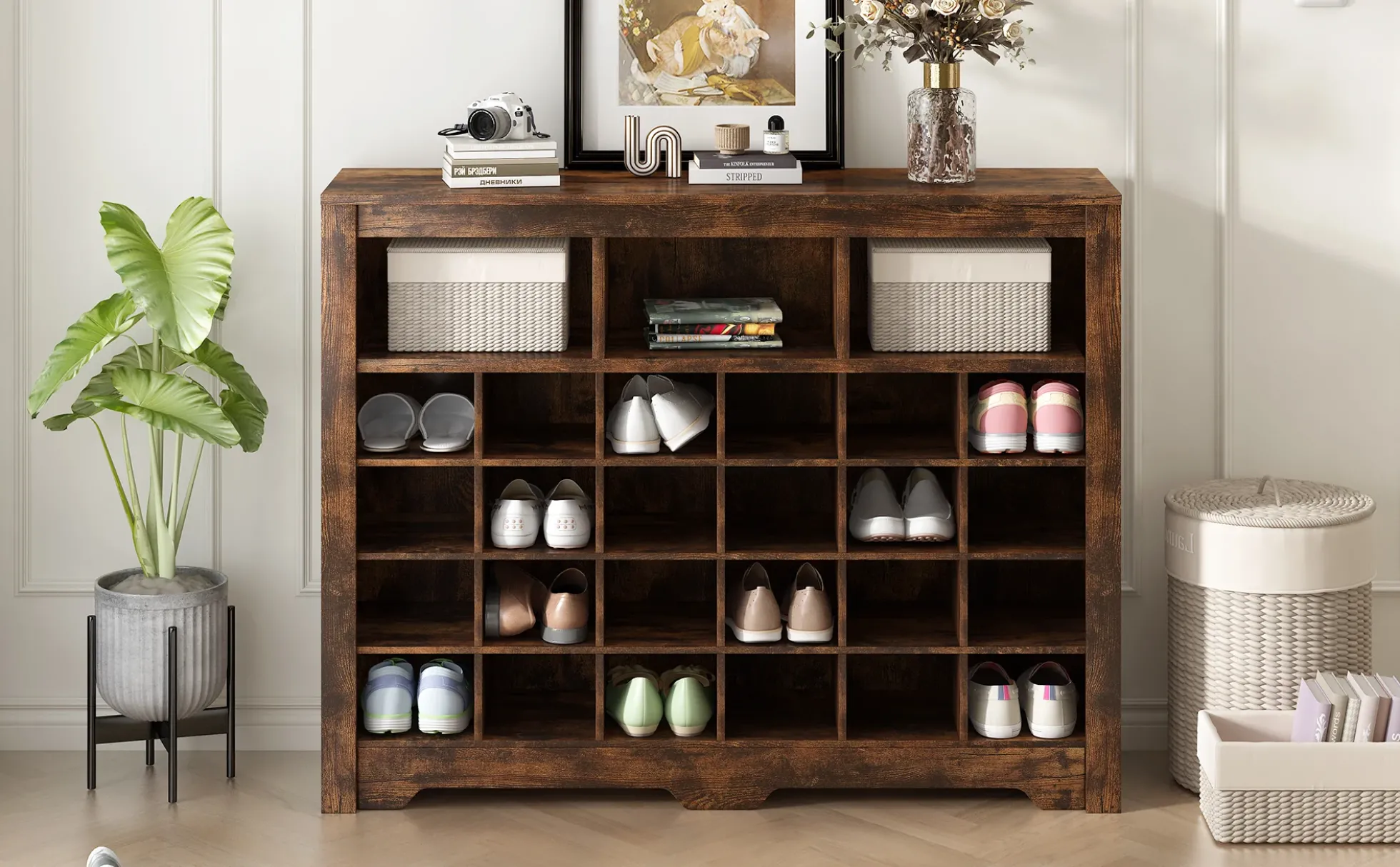 Walker Edison | Functional Shoe Cabinet for Stylish Organization
