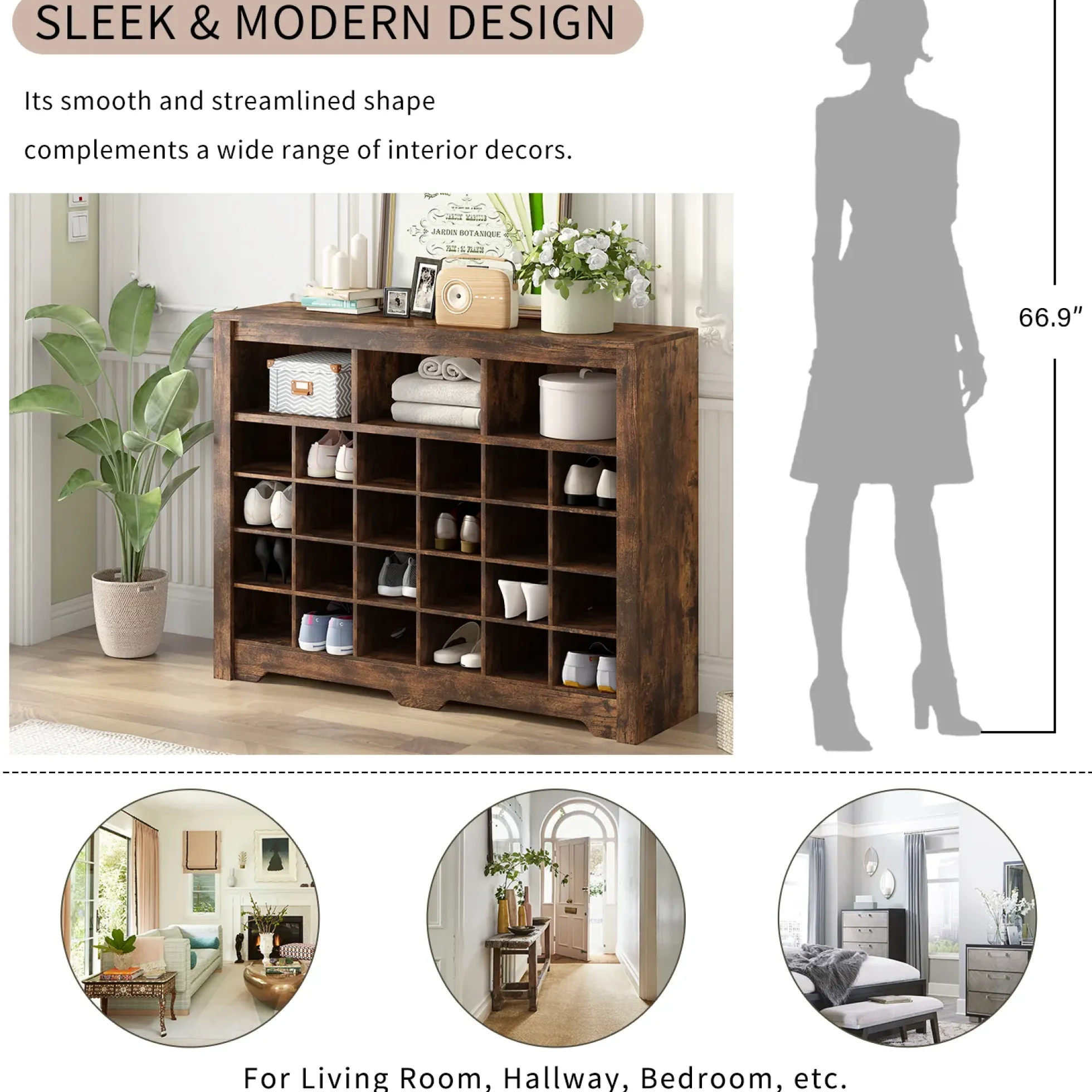 Walker Edison | Functional Shoe Cabinet for Stylish Organization