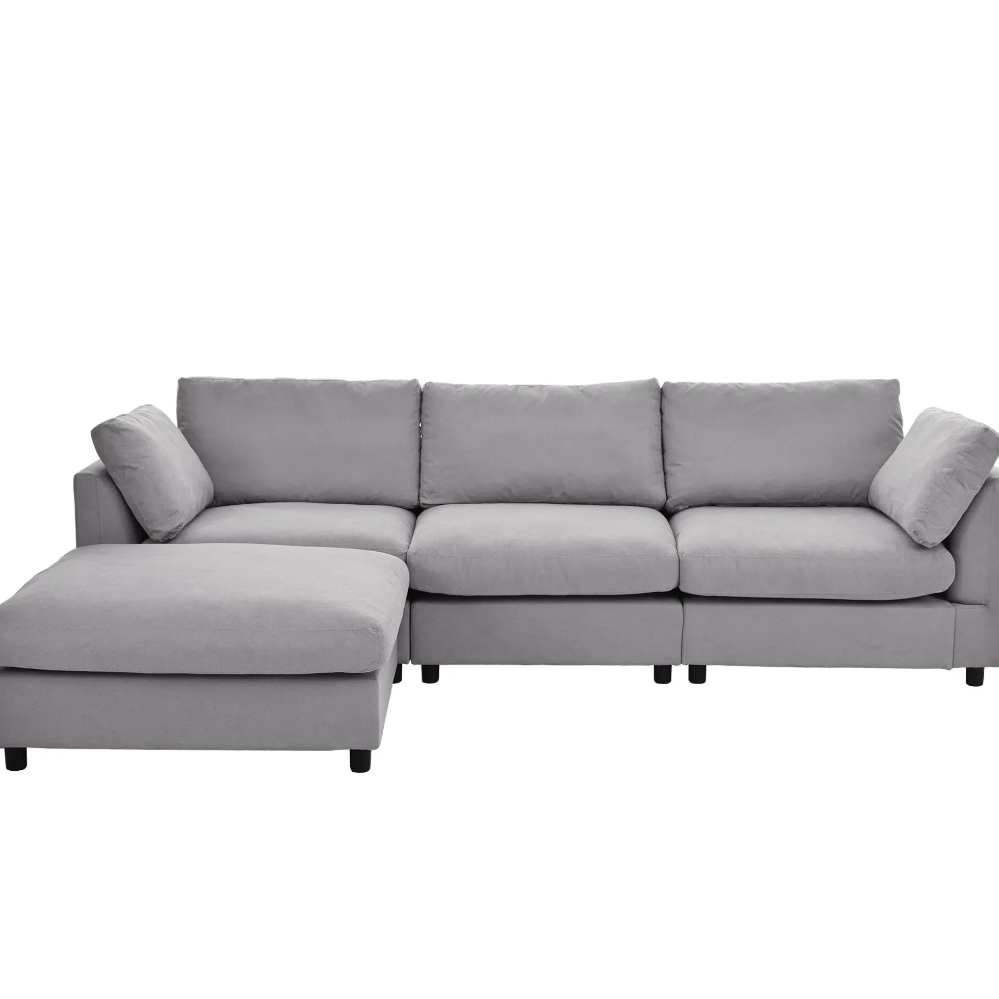 Walker Edison | Grey Convertible Sectional Sofa with Reversible Chaise