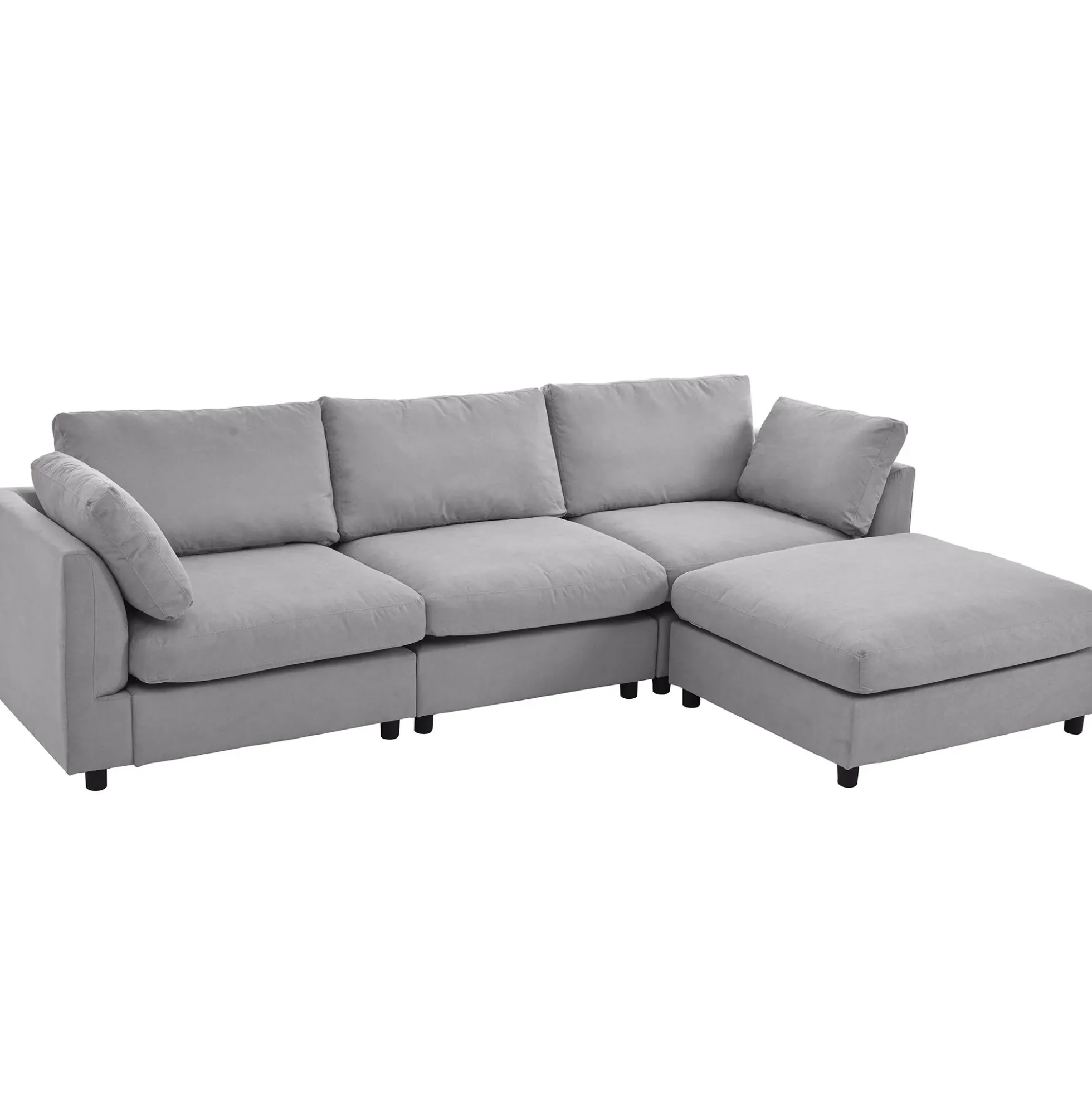 Walker Edison | Grey Convertible Sectional Sofa with Reversible Chaise