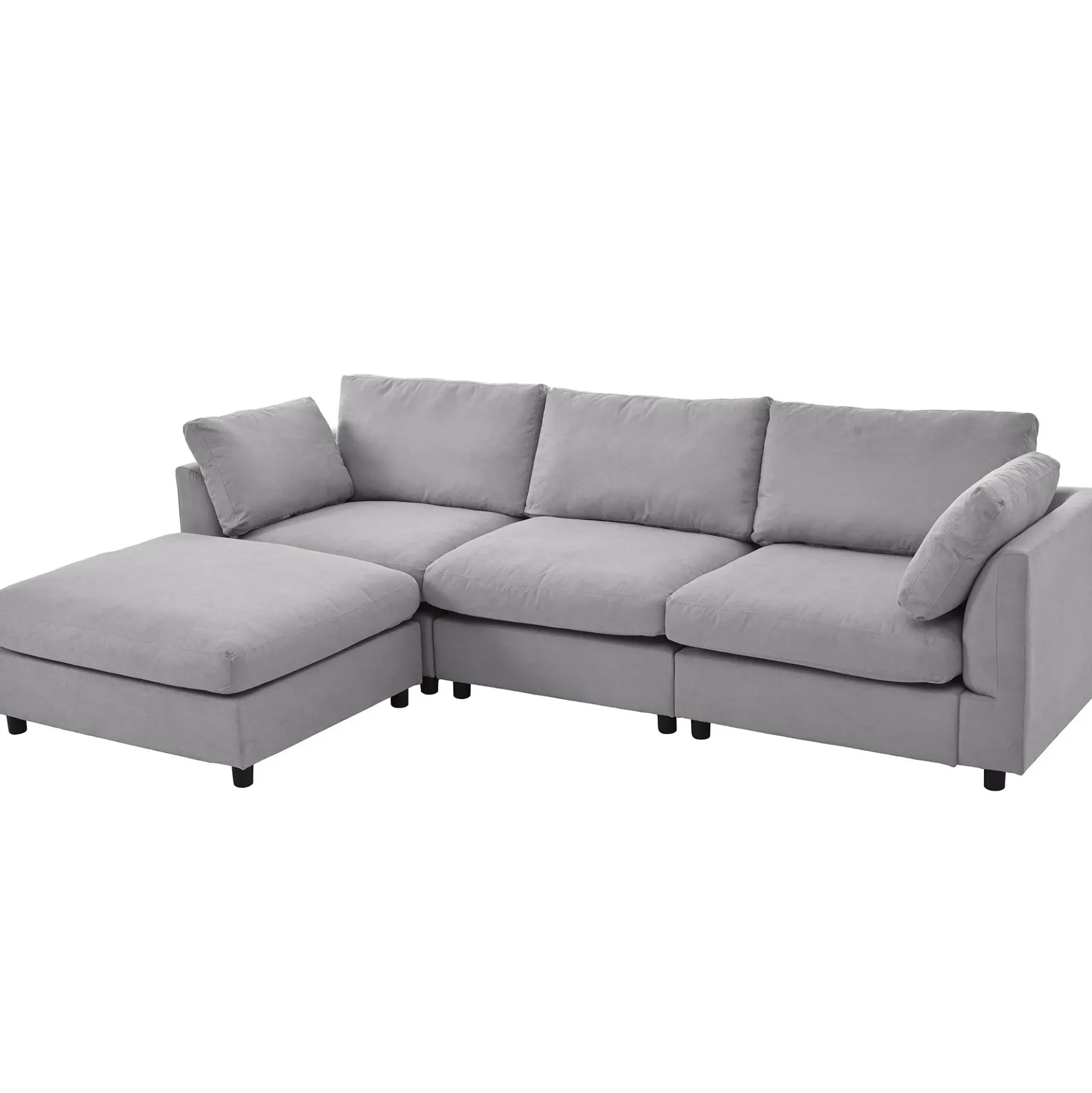 Walker Edison | Grey Convertible Sectional Sofa with Reversible Chaise