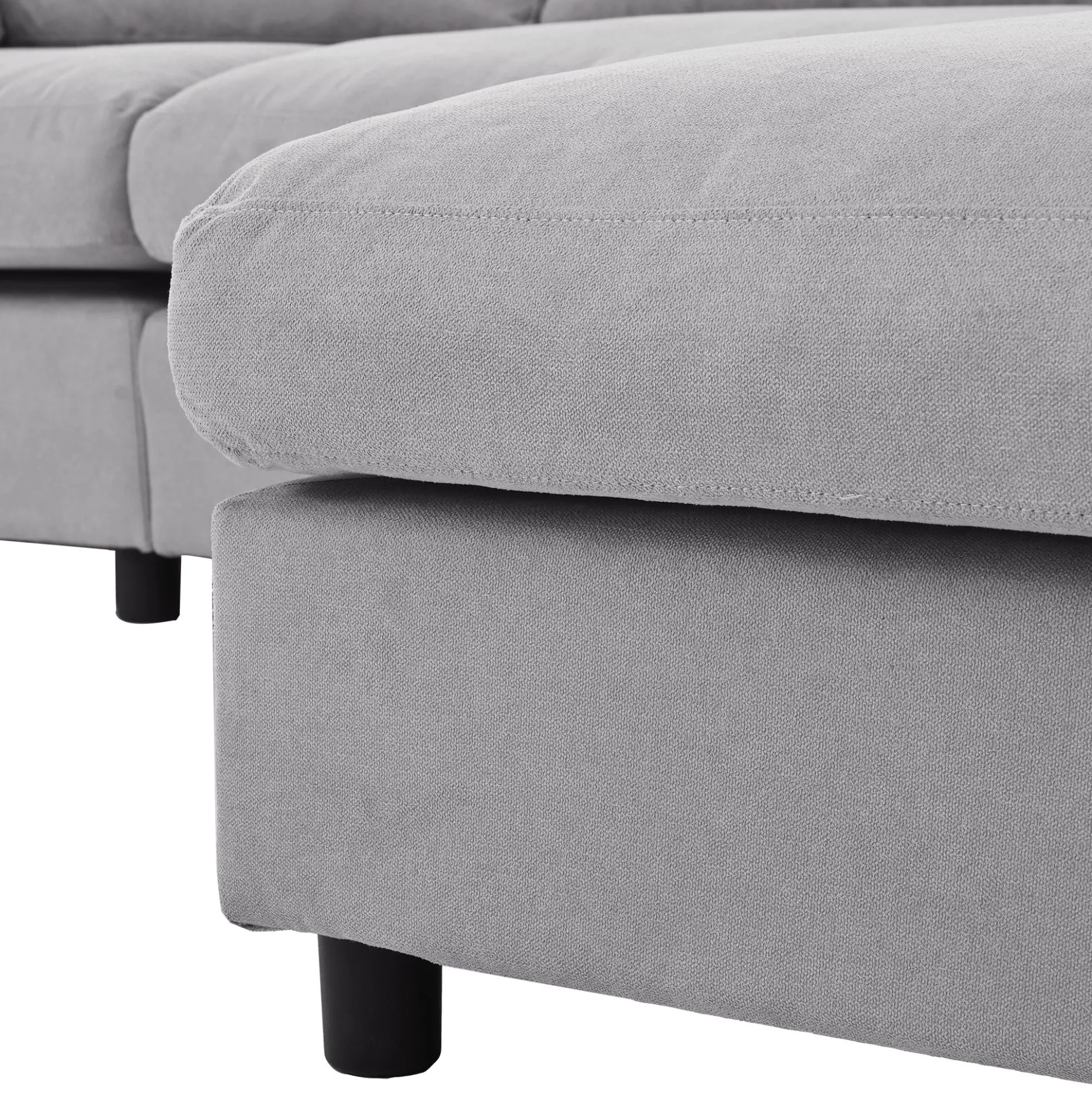 Walker Edison | Grey Convertible Sectional Sofa with Reversible Chaise