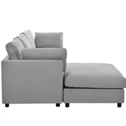 Walker Edison | Grey Convertible Sectional Sofa with Reversible Chaise