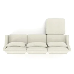 Walker Edison | High-Resilience Foam Chenille Sectional Sofa with Ottomans