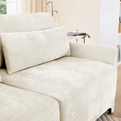 Walker Edison | High-Resilience Foam Chenille Sectional Sofa with Ottomans