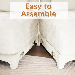 Walker Edison | High-Resilience Foam Chenille Sectional Sofa with Ottomans