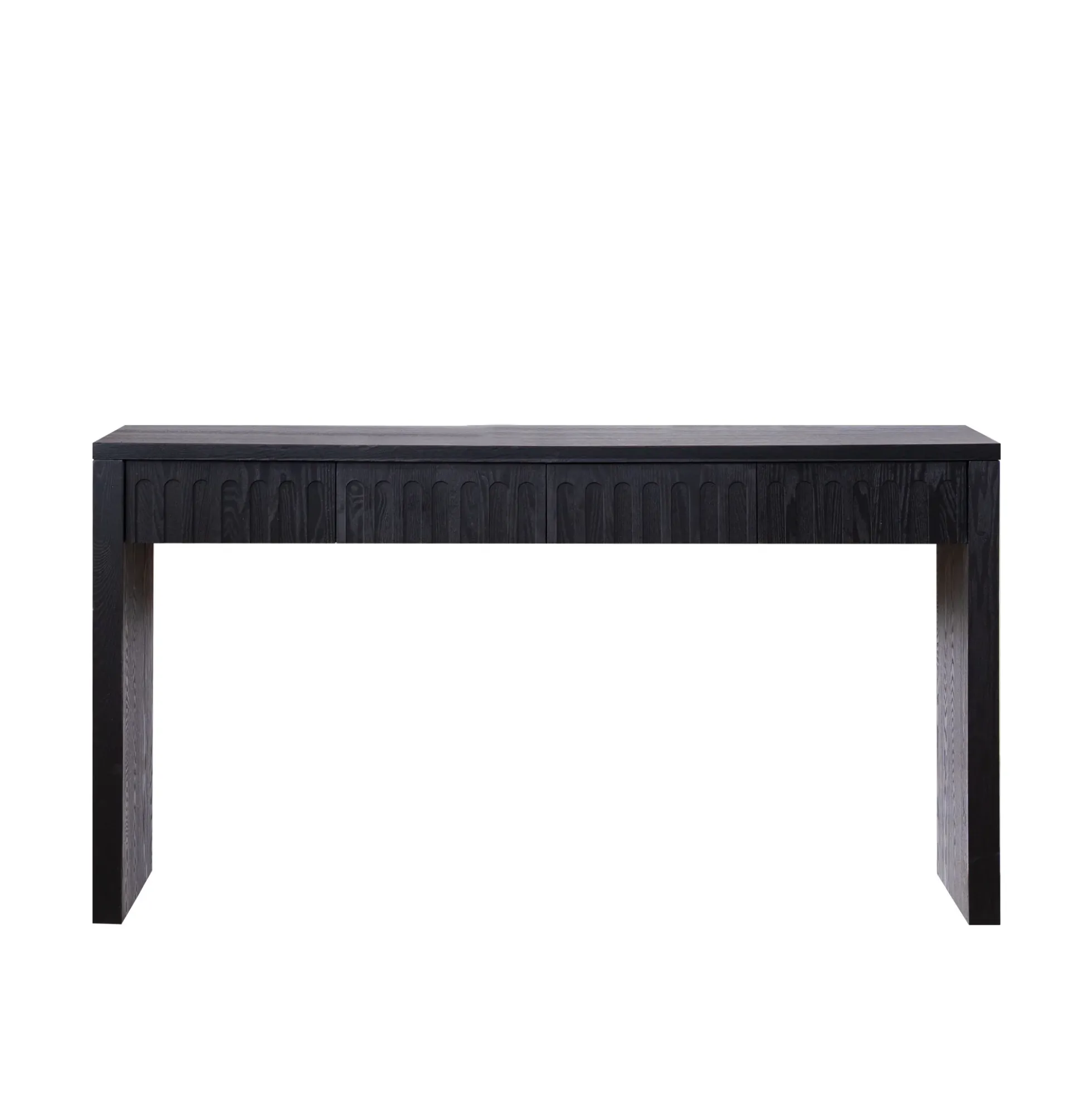 Walker Edison | 59in Modern Black Console Entry Table with Storage