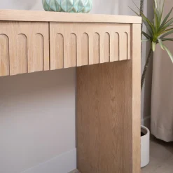 Walker Edison | 59in Natural Modern Console Entry Table with 4 Drawers