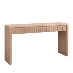 Walker Edison | 59in Natural Modern Console Entry Table with 4 Drawers