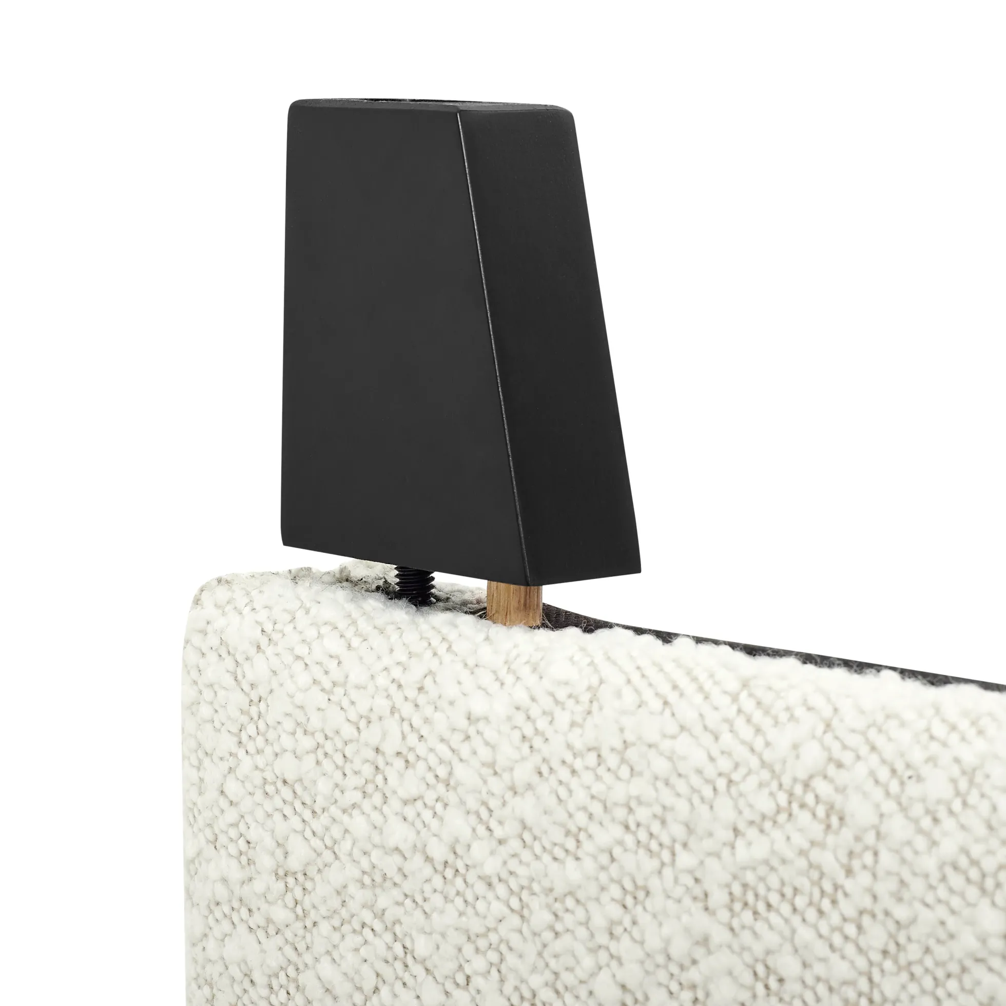 Walker Edison | King Size White Boucle Upholstered Platform Bed