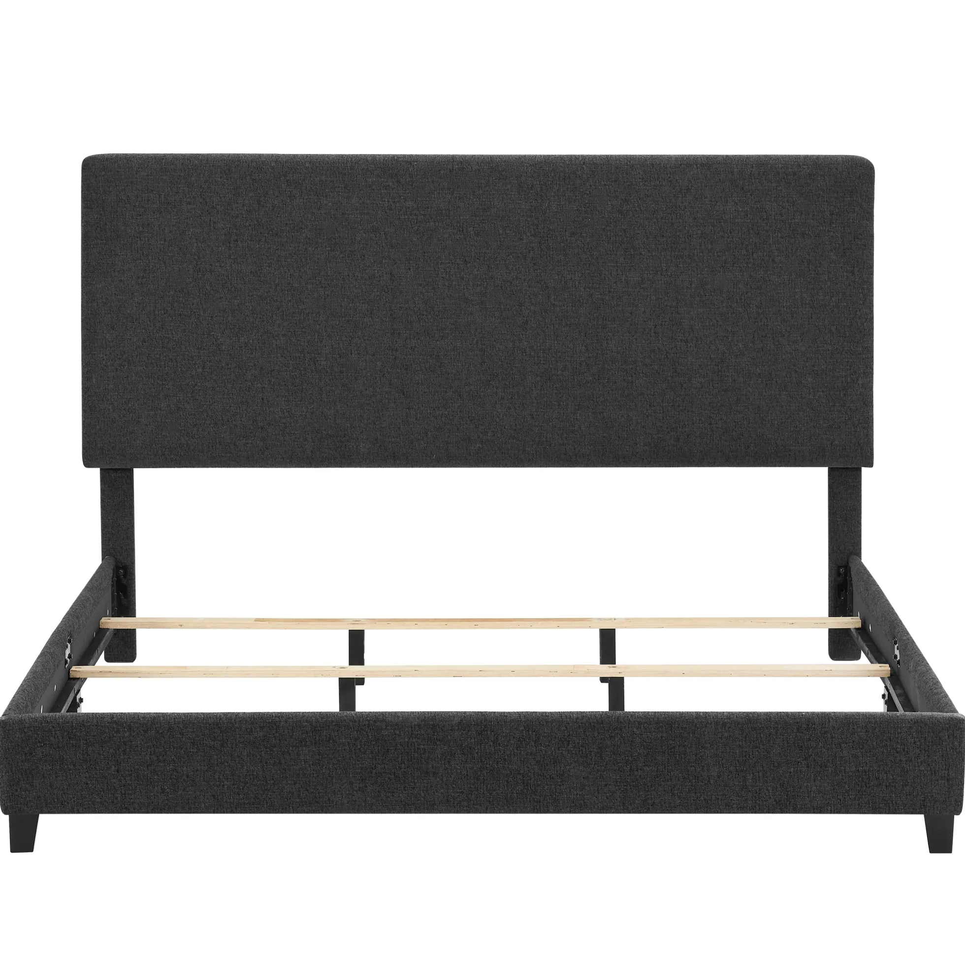 Walker Edison | King Size Charcoal Grey Upholstered Platform Bed