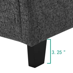 Walker Edison | King Size Charcoal Grey Upholstered Platform Bed