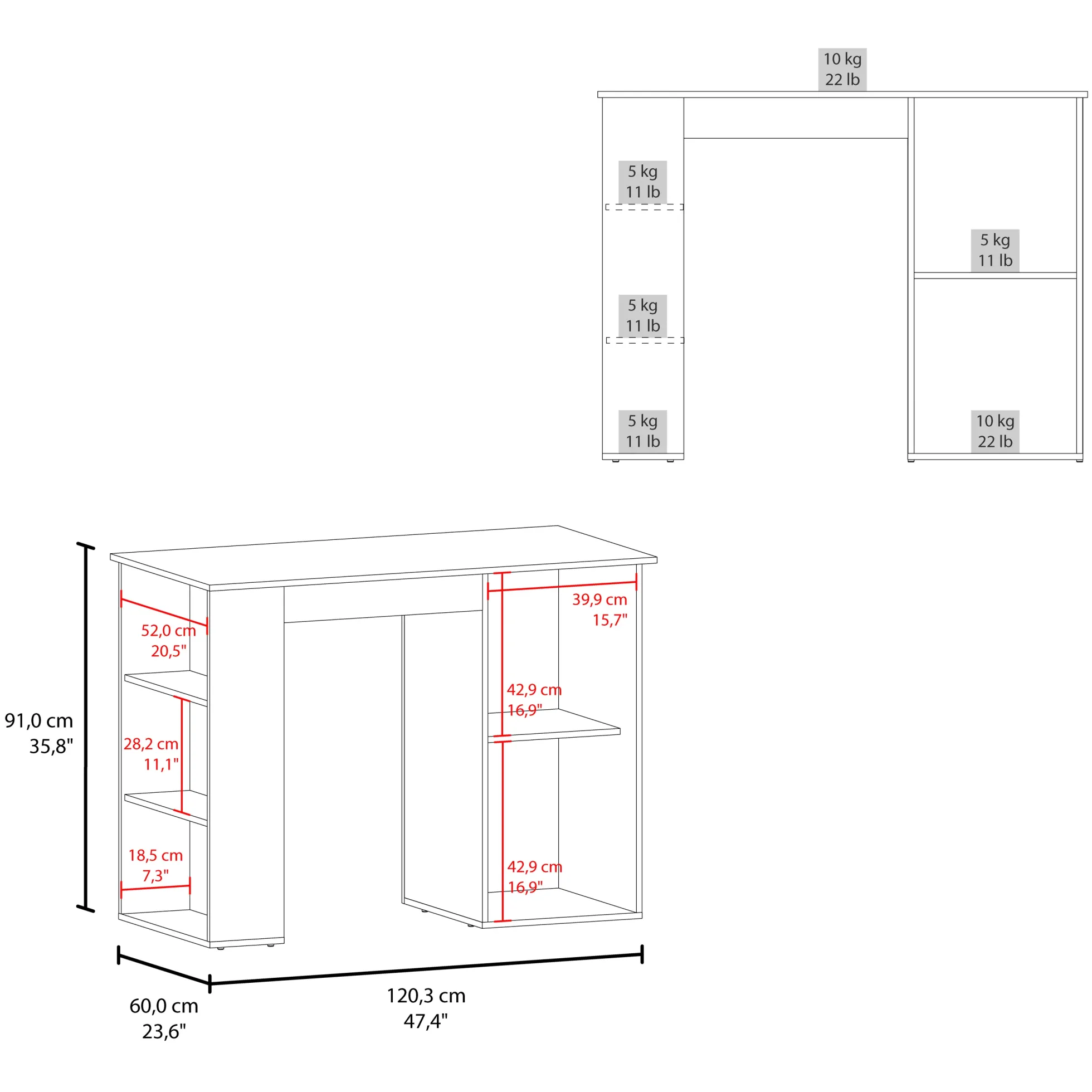 Walker Edison | Kitchen Island Storage Counter
