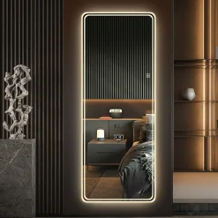 Walker Edison | LED Light Full Length Floor Mirror 64x21 Inches