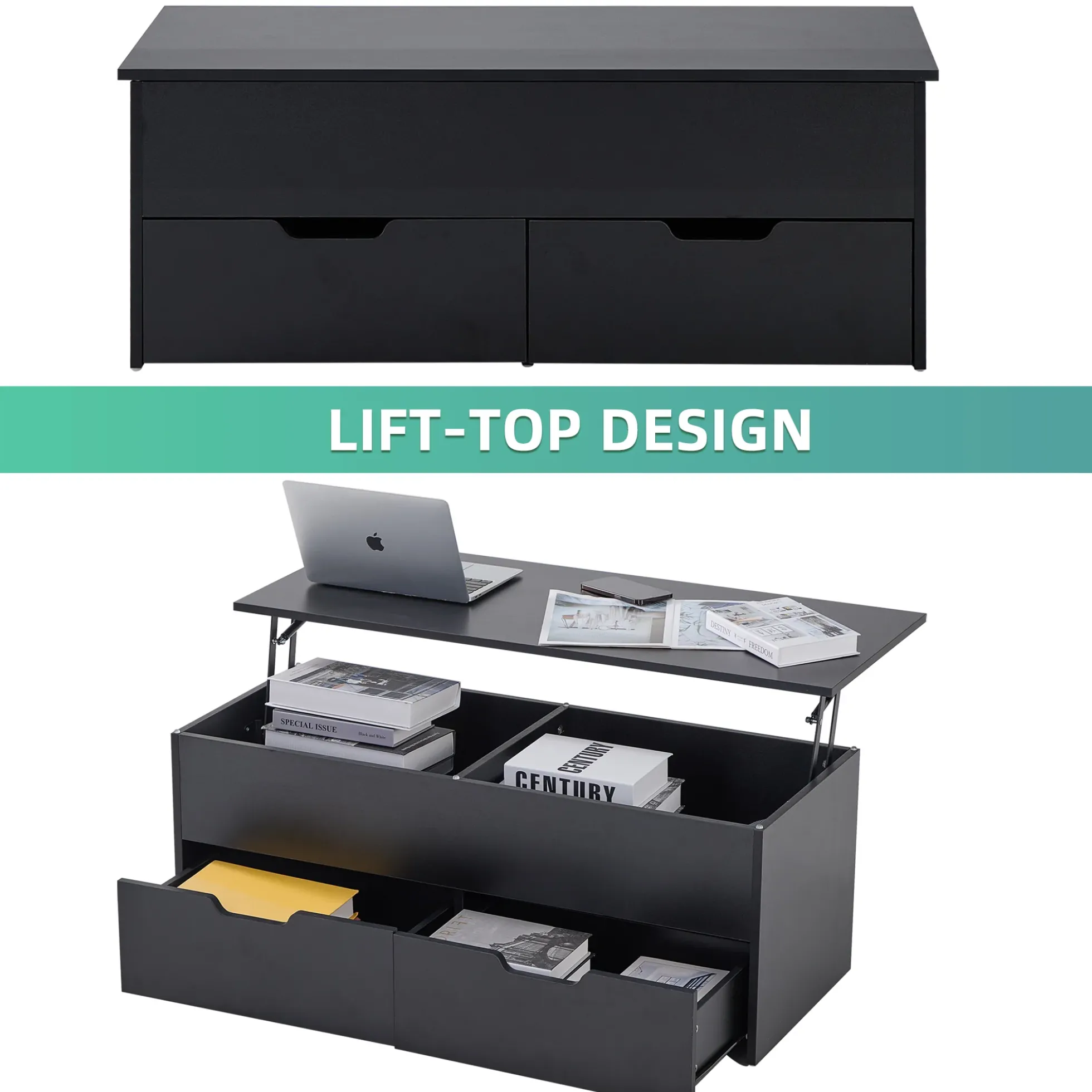 Walker Edison | Lift-Top Coffee Table with Storage