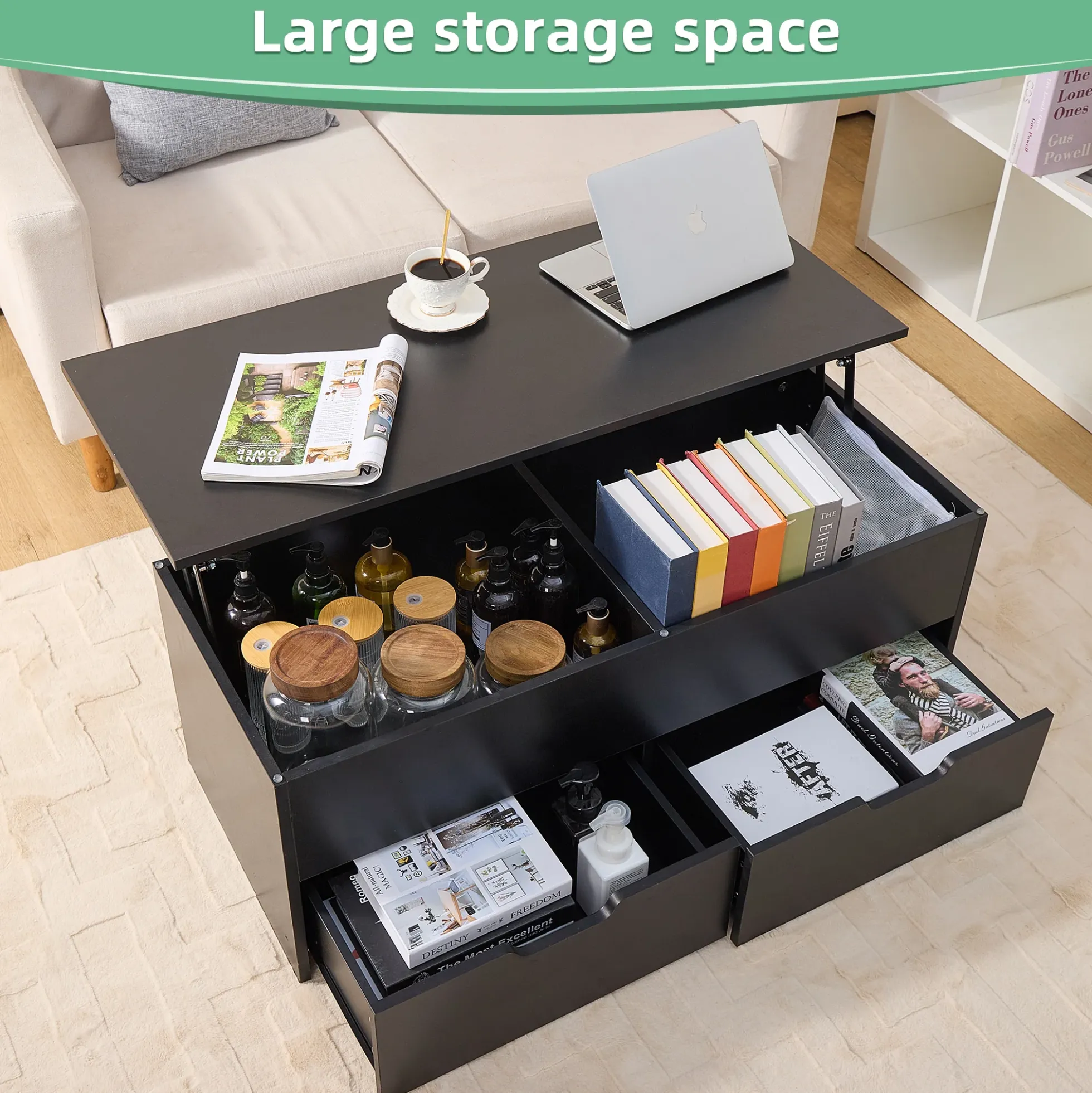 Walker Edison | Lift-Top Coffee Table with Storage