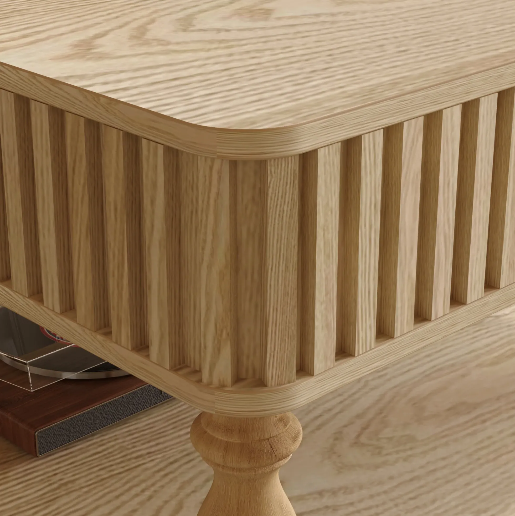 Walker Edison | Lift-Top Elevated Traditional Fluted Coffee Table