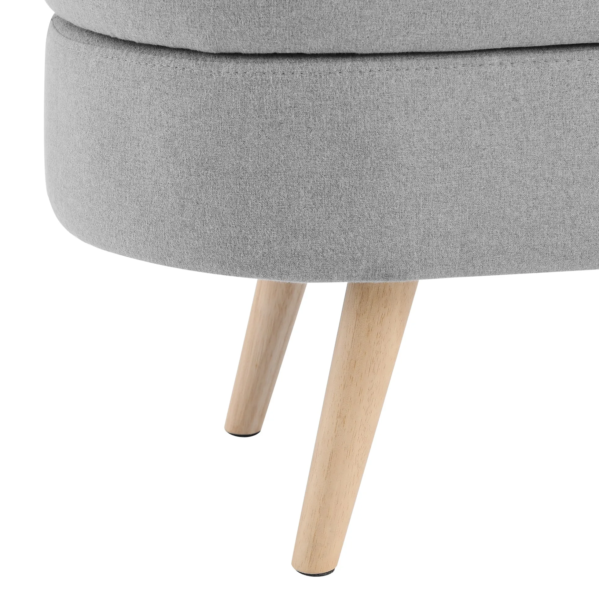 Walker Edison | Linen Oval Ottoman Storage Bench