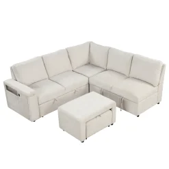 Walker Edison | L-Shaped Modular Sectional Sofa with Storage and USB Ports