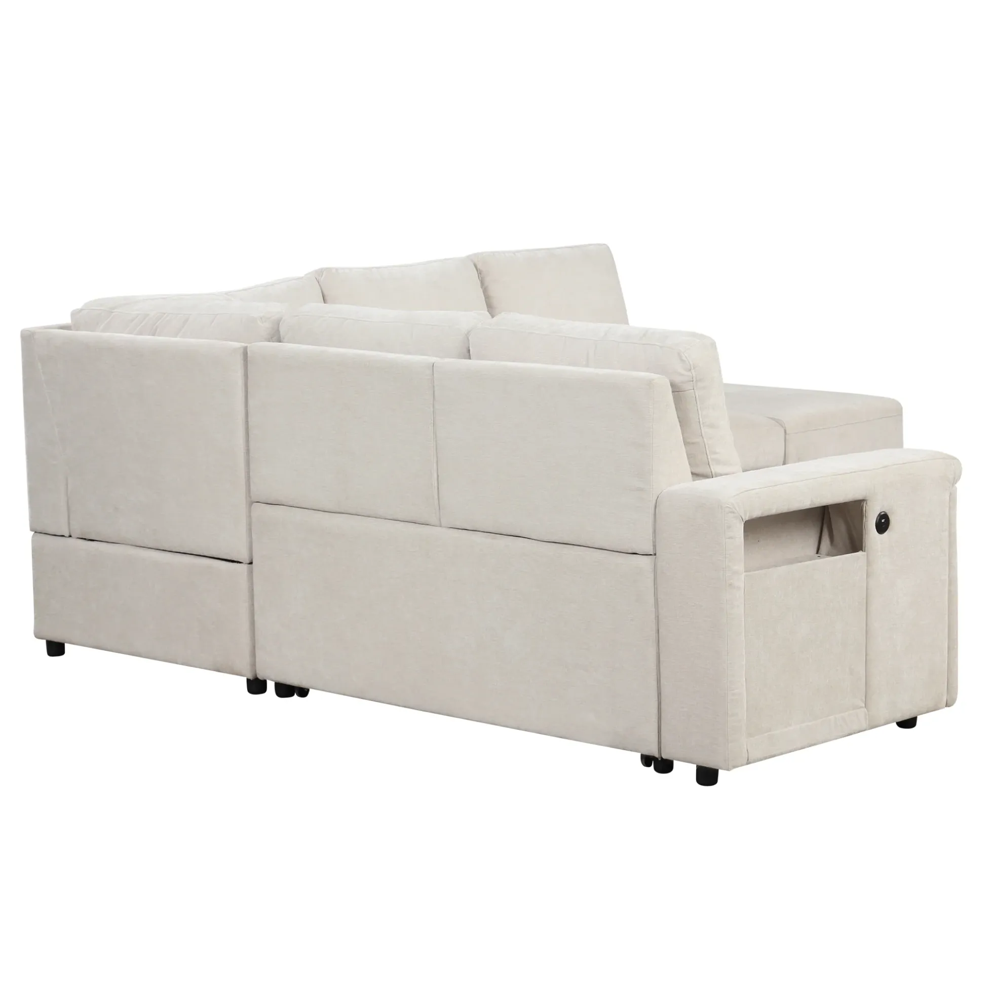 Walker Edison | L-Shaped Modular Sectional Sofa with Storage and USB Ports