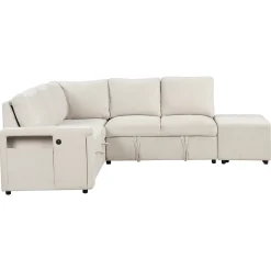 Walker Edison | L-Shaped Modular Sectional Sofa with Storage and USB Ports