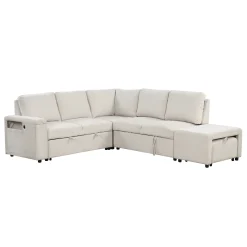 Walker Edison | L-Shaped Modular Sectional Sofa with Storage and USB Ports