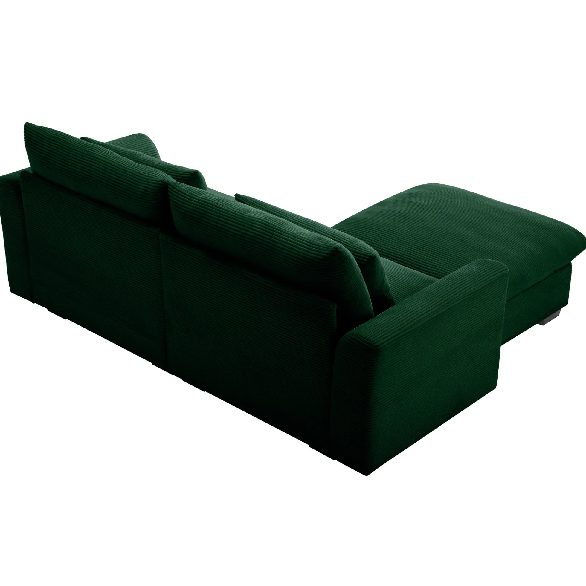 Walker Edison | Lux Green Corduroy Cloud Modular Loveseat Couch with Storage Ottoman