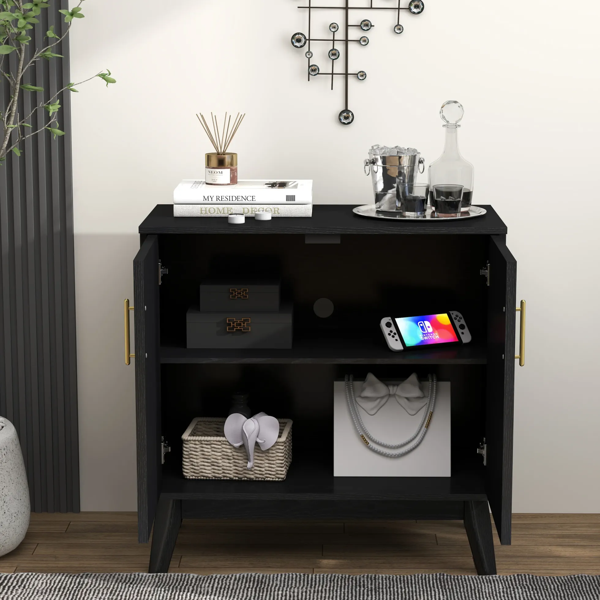 Walker Edison | Mid-Century Modern Fluted Accent Cabinet