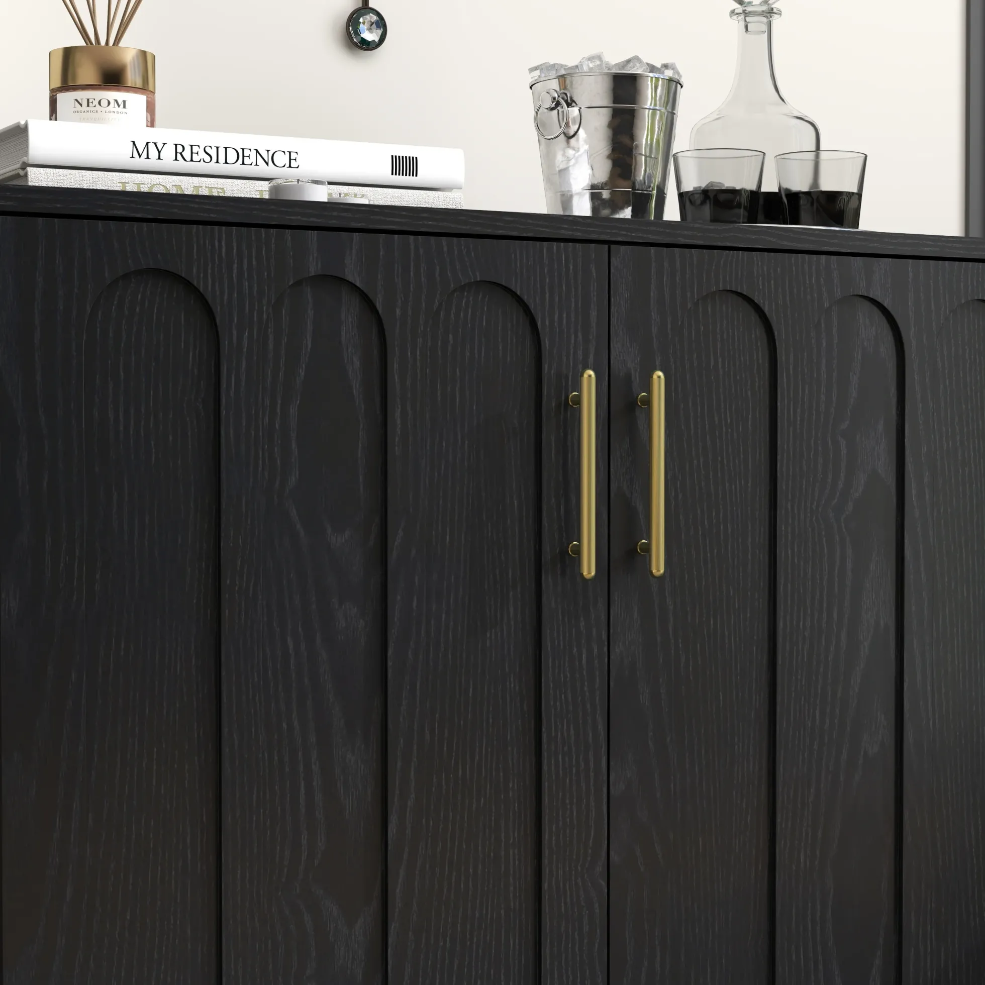 Walker Edison | Mid-Century Modern Fluted Accent Cabinet