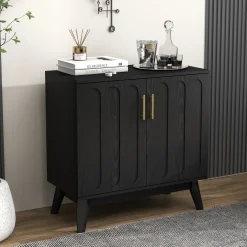 Walker Edison | Mid-Century Modern Fluted Accent Cabinet