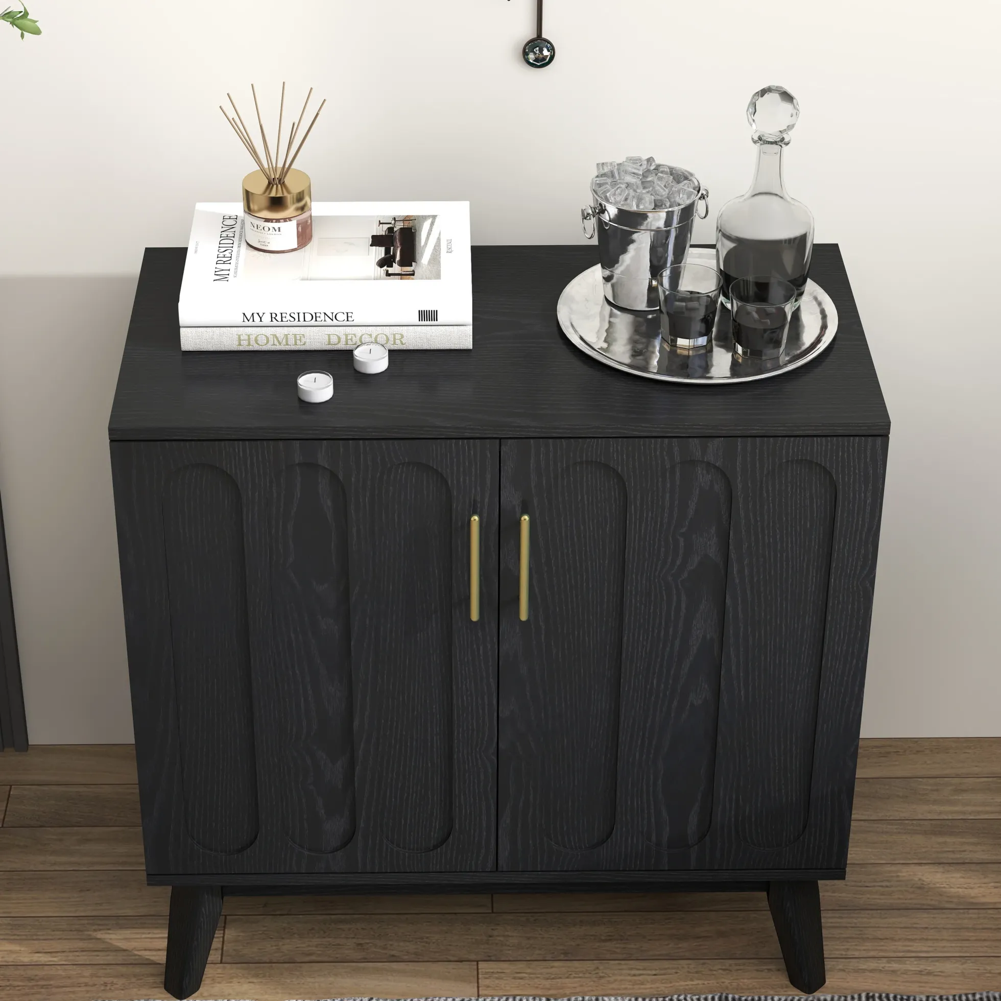 Walker Edison | Mid-Century Modern Fluted Accent Cabinet