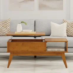 Walker Edison | Mid-Century Teak Wood Lift Top Coffee Table