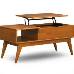 Walker Edison | Mid-Century Teak Wood Lift Top Coffee Table
