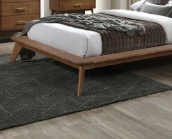 Walker Edison | Mid-Century Modern Winged Edge Headboard King Size Bedframe