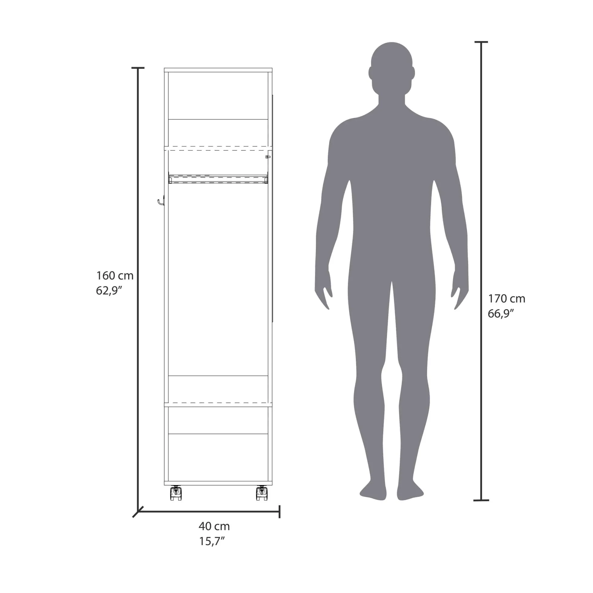 Walker Edison | Minimalist Tall Wardrobe Armoire Storage Cabinet with Mirrorlook
