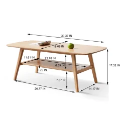 Walker Edison | Minimalist Solid Wood Coffee Table
