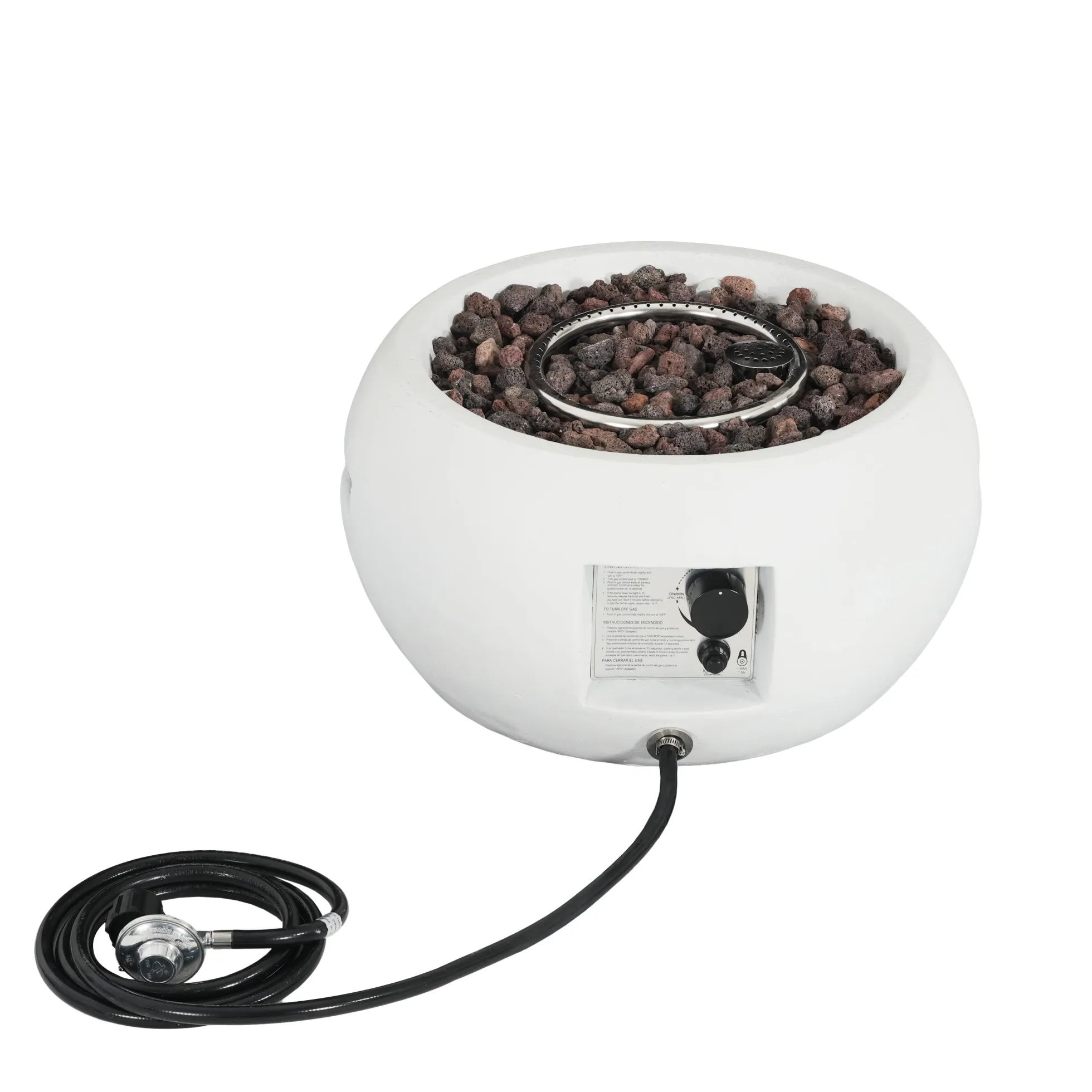 Walker Edison | Minimalist Round Design Outdoor Patio MGO Propane Fire Pit
