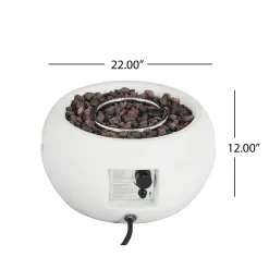 Walker Edison | Minimalist Round Design Outdoor Patio MGO Propane Fire Pit