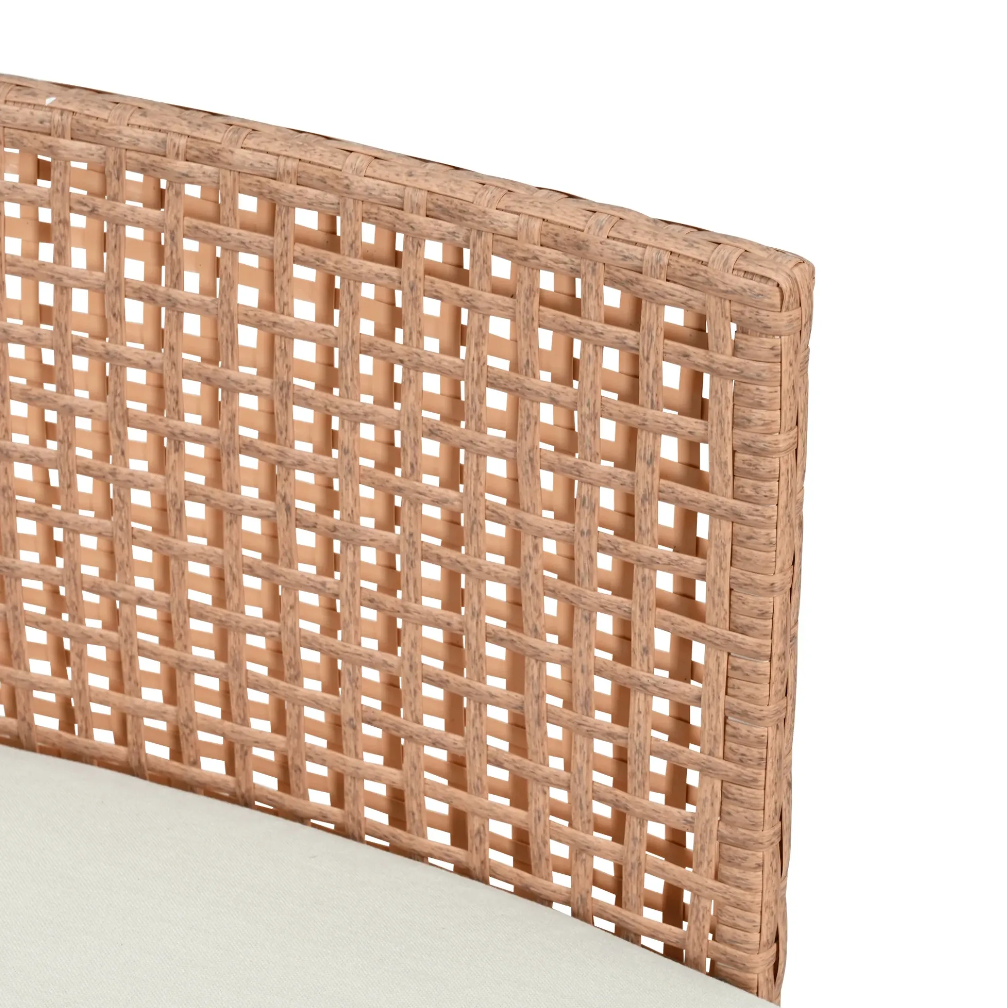 Walker Edison | Minimalist Half Moon Outdoor 8-Piece Modular Sofa Set with Nesting Tables