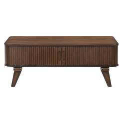 Walker Edison | Minimalist Reeded Storage Coffee Table
