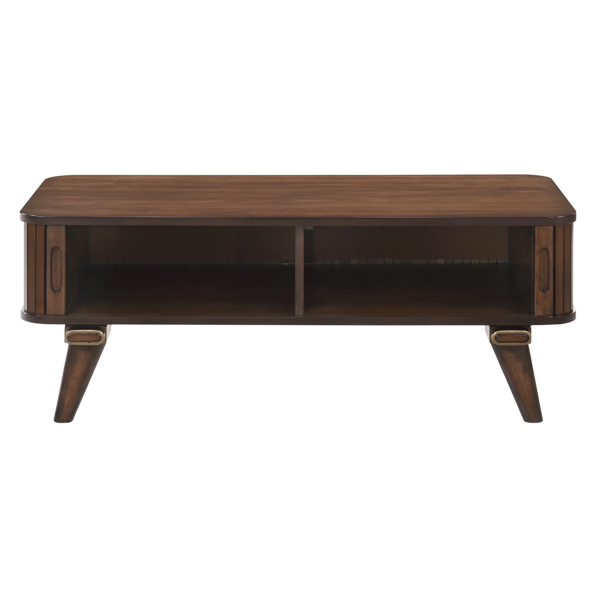 Walker Edison | Minimalist Reeded Storage Coffee Table