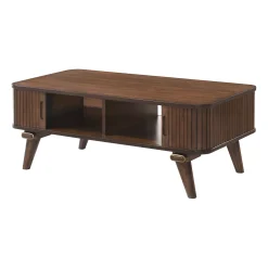 Walker Edison | Minimalist Reeded Storage Coffee Table