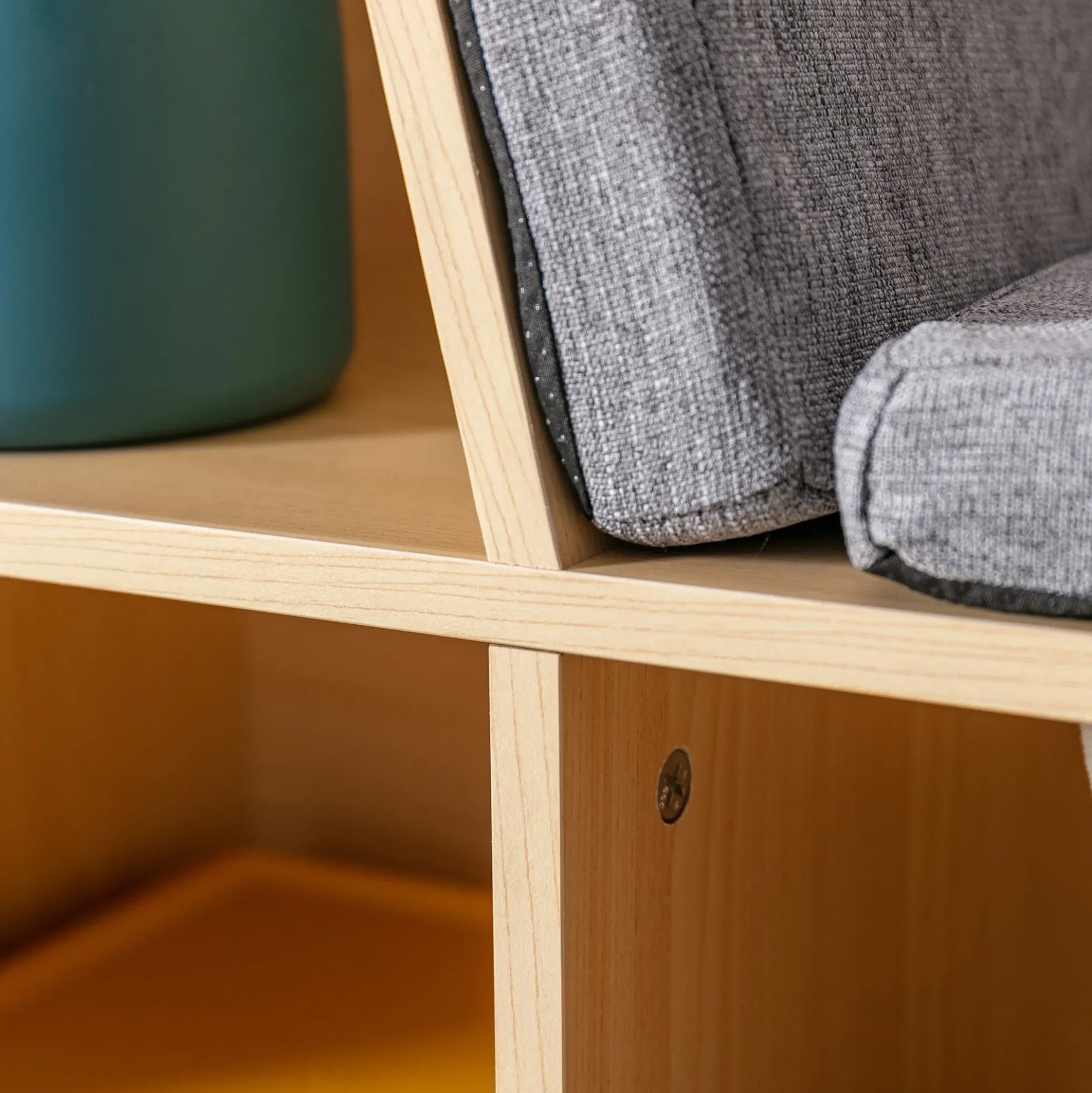 Walker Edison | Modern 6 Cubby Natural Wood Reading Nook Bench