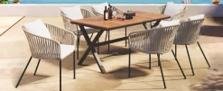 Walker Edison | Modern All-Weather Outdoor 7 Piece Patio Dining Set