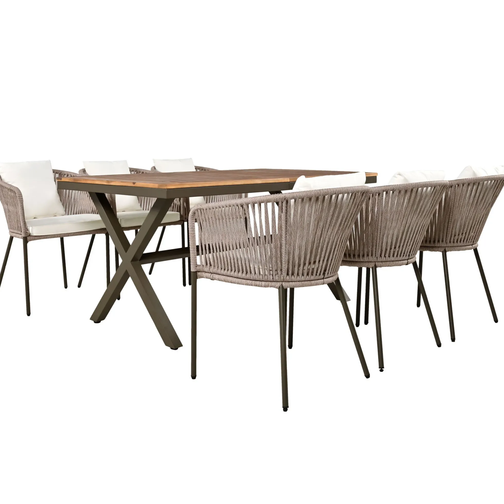 Walker Edison | Modern All-Weather Outdoor 7 Piece Patio Dining Set