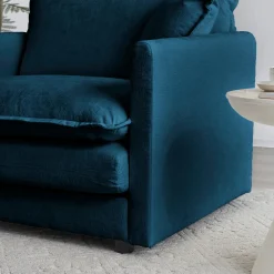 Walker Edison | Modern Chenille Cloud Loveseat Sofa Blue